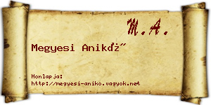 Megyesi Anikó névjegykártya