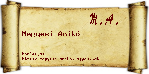 Megyesi Anikó névjegykártya